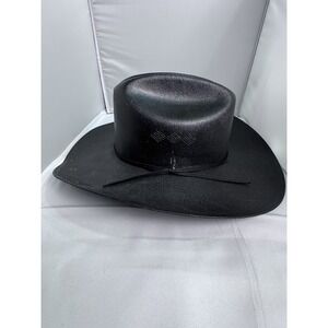 Goldcoast Sunwear Black Cowboy Hat Adjustable Band Feather Detail Max Size 57